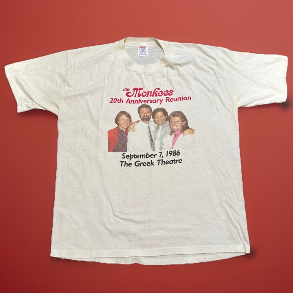 Vintage 1986 The Monkees Mike Nesmith 20th Anniversary World Tour T-Shirt L